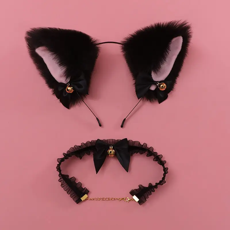Plush Fox Cat Ear & Headband Set for Girls - Image 4