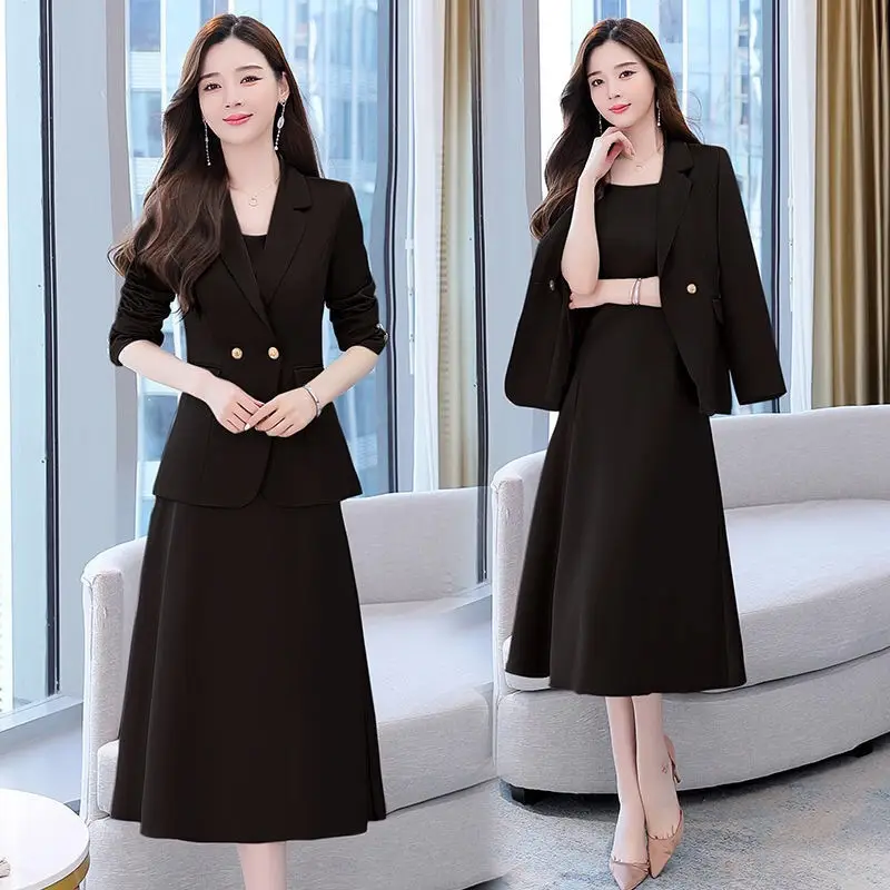 Korean Style Slim Suit Women Beige 2-Piece Suit - Image 5