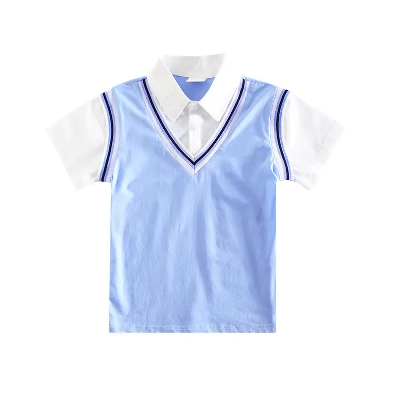Light Blue PIPA Kids Summer T-Shirt Short Sleeve - Image 4
