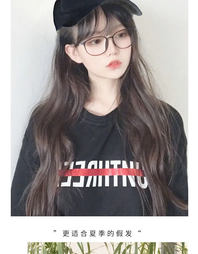 Women Baseball Cap with Long Curly Hair Wig — feature 17