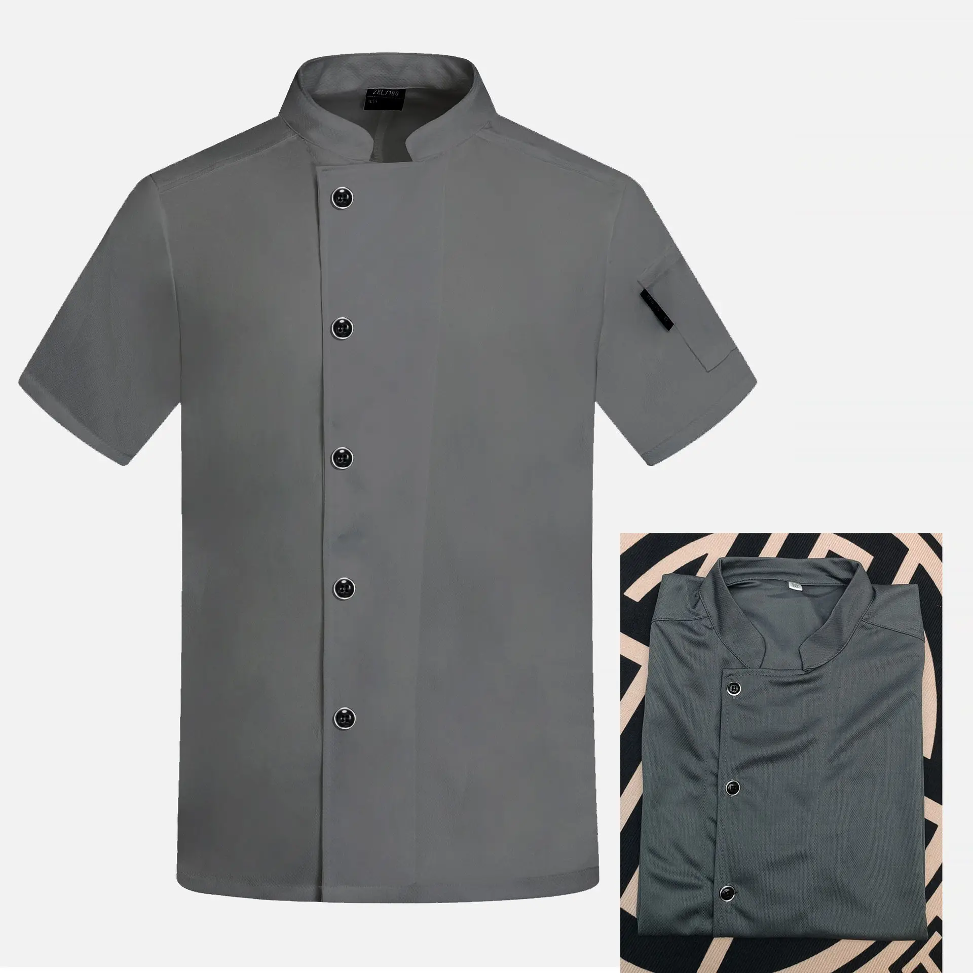 Men Navy Blue Kitchen Overalls Short Sleeve Mesh - Image 3
