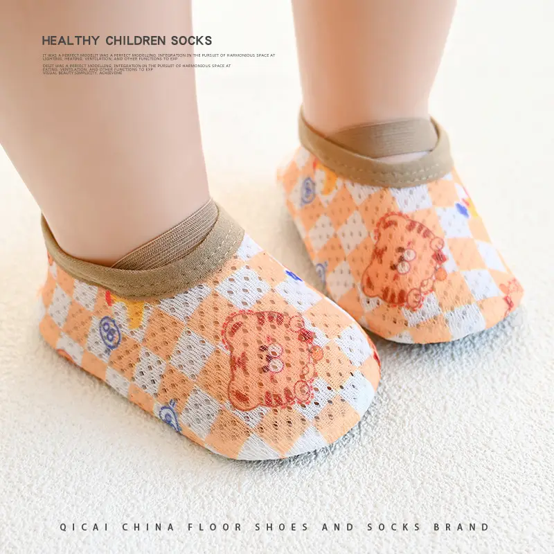 Toddler Mesh Baby Floor Socks Green Checkered - Image 10