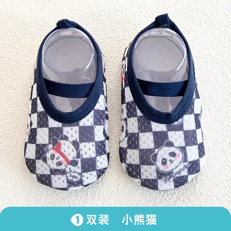 Toddler Mesh Baby Floor Socks Green Checkered - Image 4