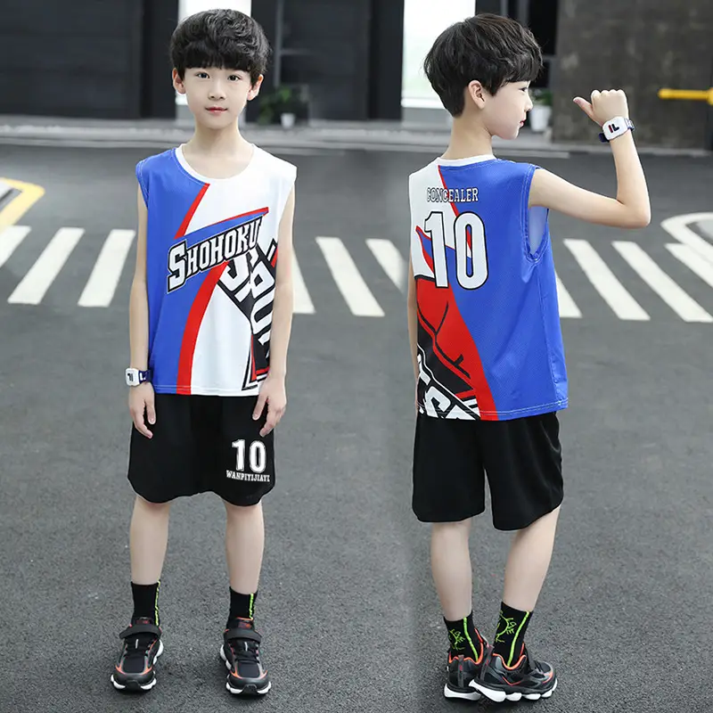 Boys Football Uniform Blue Red 10 Size Summer 2025 - Image 4