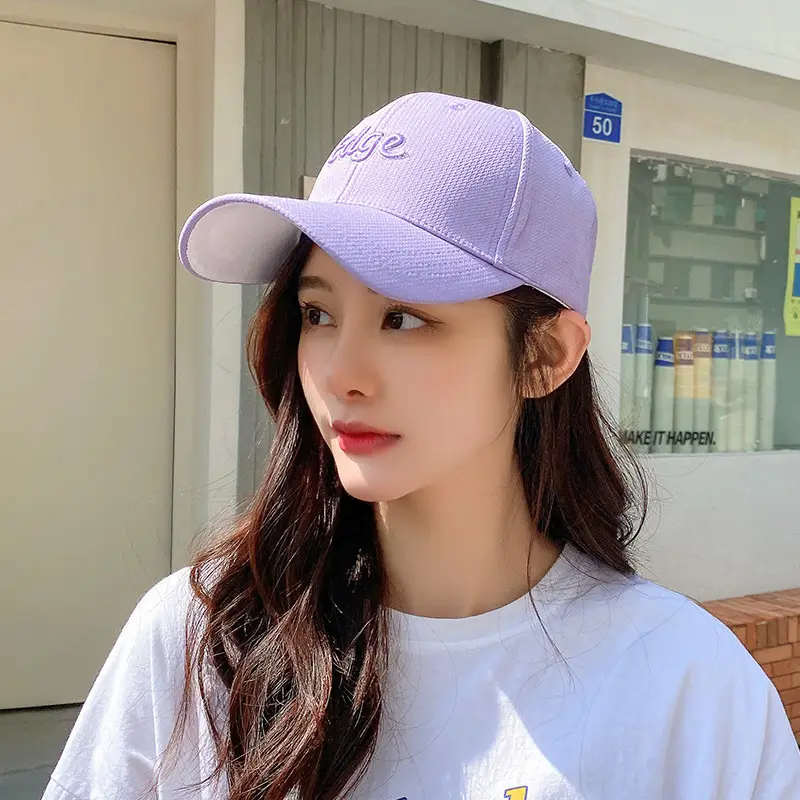 New Summer Women's Purple Embroidered Baseball Cap - Image 7