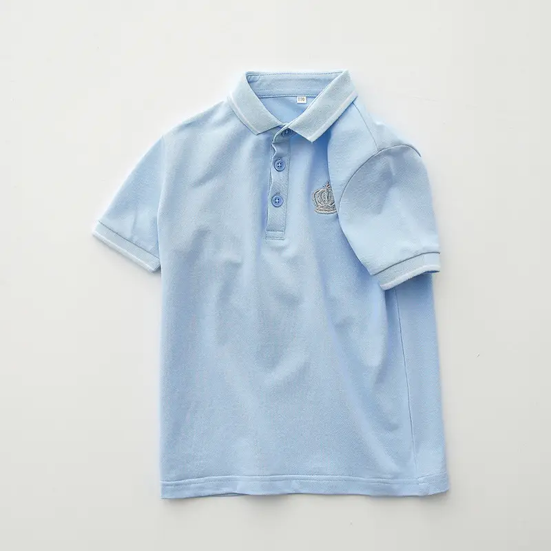 Girls Polo Shirt Light Blue Summer Wear