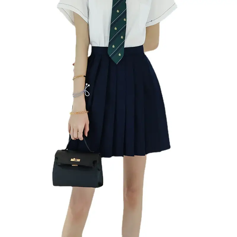 Black Pleated JK Skirt with High Heels for Women - Image 13