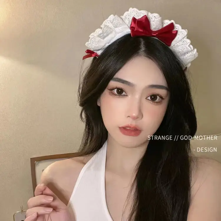 Cute Lace Bow Headband for Maid Hair Accessory — feature 3