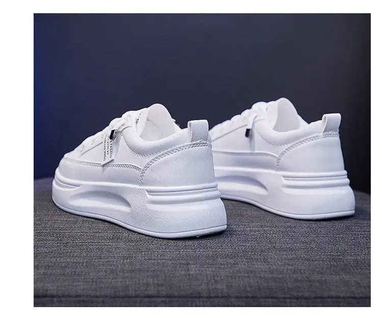 White Korean-style Women's Platform Sneakers — feature 12