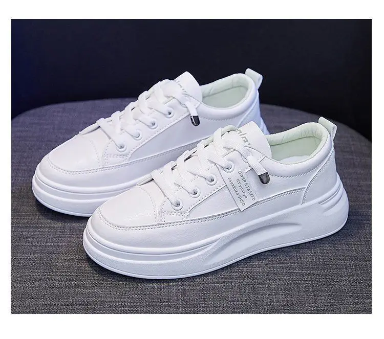 White Korean-style Women's Platform Sneakers — feature 13