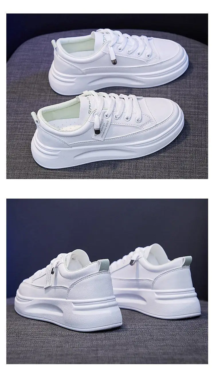 White Korean-style Women's Platform Sneakers — feature 14
