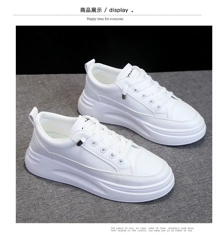 White Korean-style Women's Platform Sneakers — feature 16