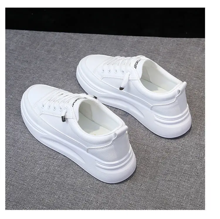 White Korean-style Women's Platform Sneakers — feature 17