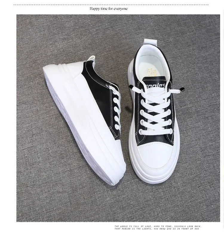 White Korean-style Women's Platform Sneakers — feature 19