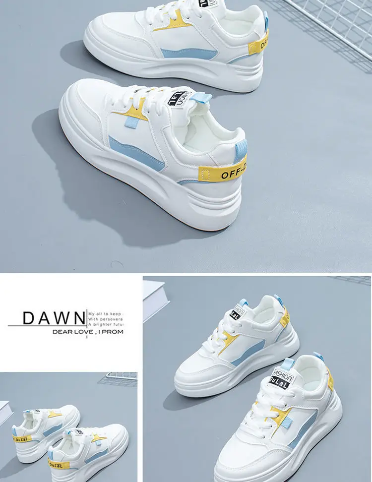 Women's White Chunky Sneakers 2022 Spring Casual Sports — feature 5