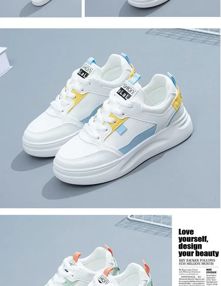 Women's White Chunky Sneakers 2022 Spring Casual Sports — feature 6