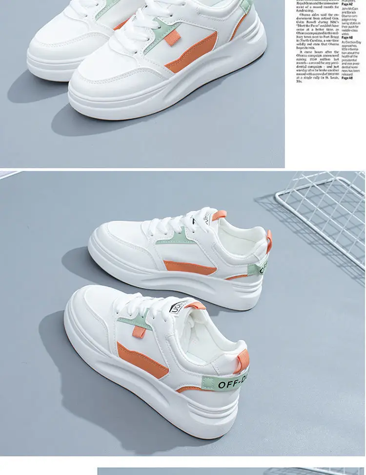 Women's White Chunky Sneakers 2022 Spring Casual Sports — feature 7