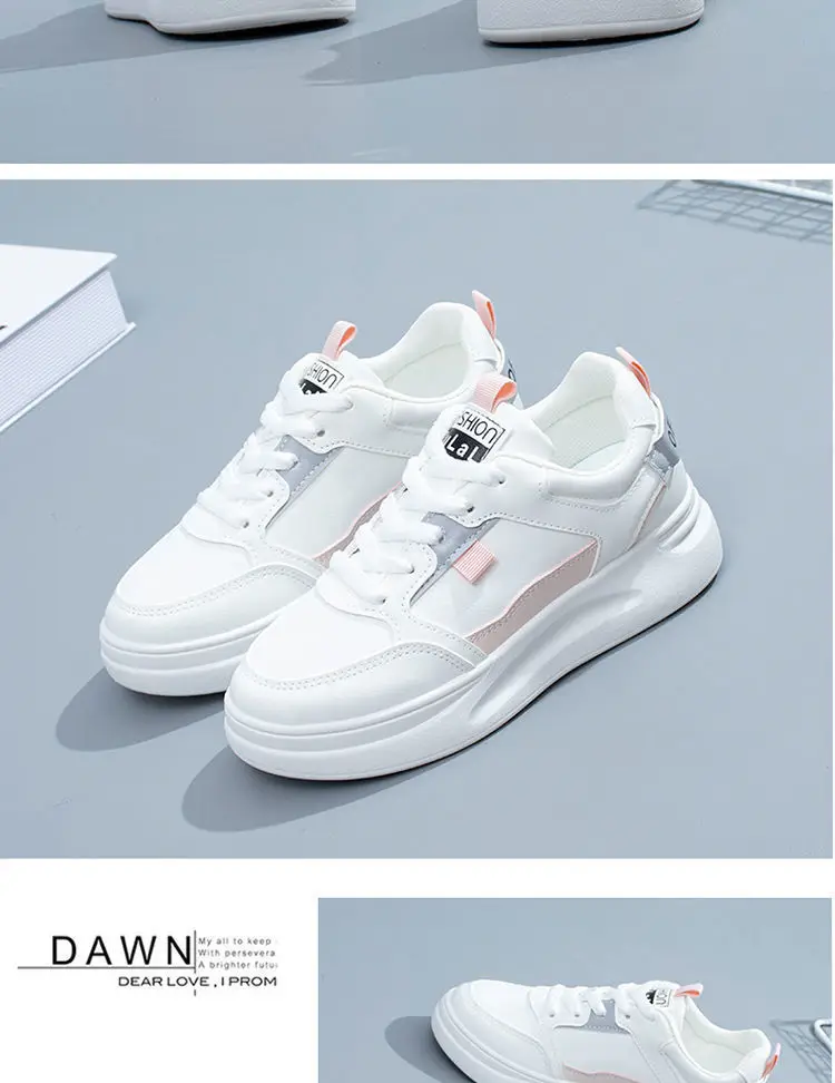 Women's White Chunky Sneakers 2022 Spring Casual Sports — feature 9