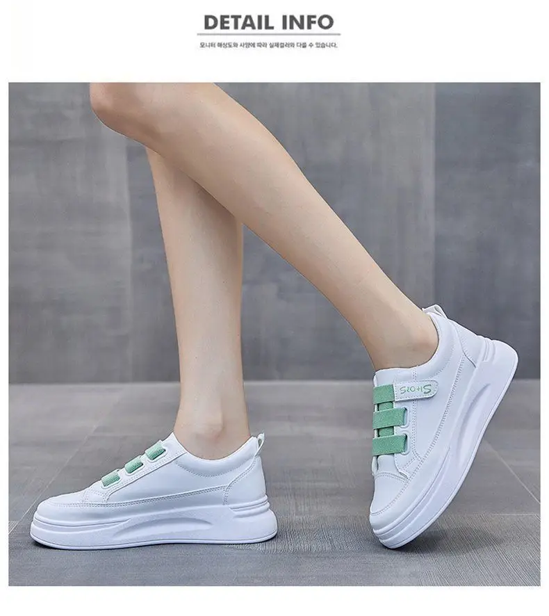 Women's White Velcro Flat Shoes 2023 Spring — feature 17