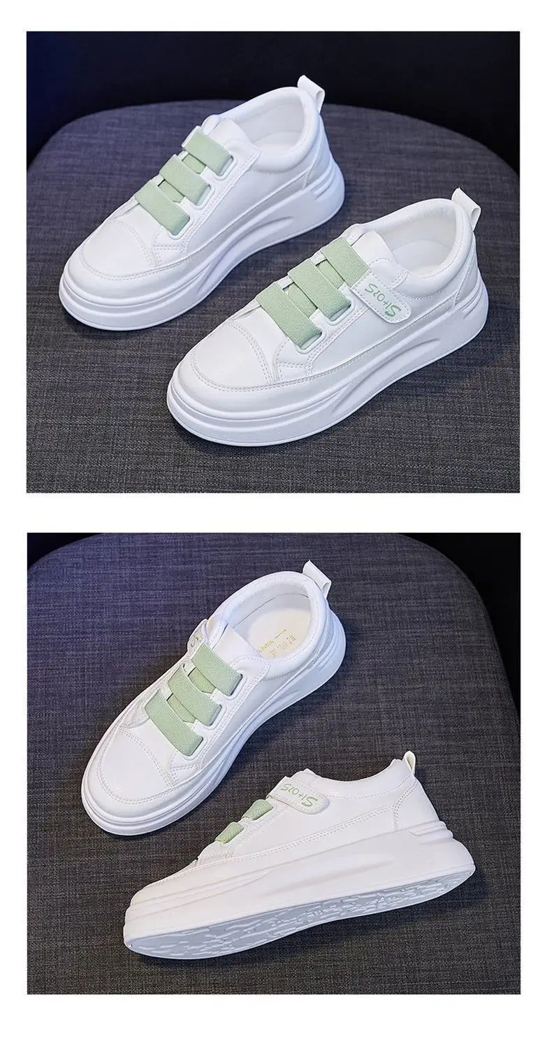 Women's White Velcro Flat Shoes 2023 Spring — feature 20