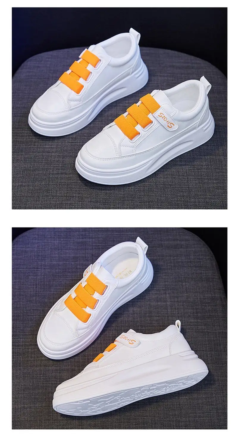 Women's White Velcro Flat Shoes 2023 Spring — feature 21