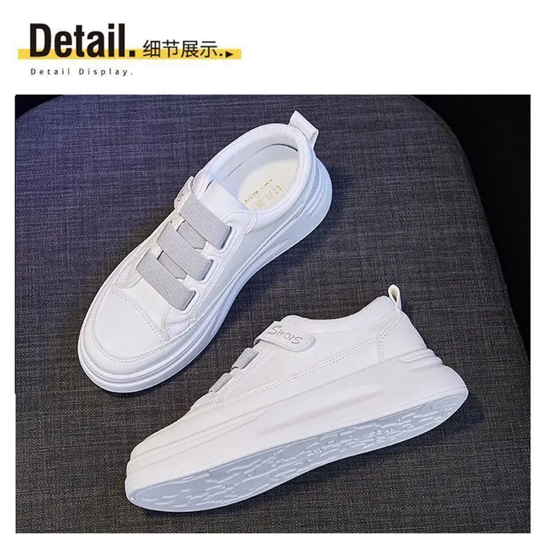 Women's White Velcro Flat Shoes 2023 Spring — feature 8
