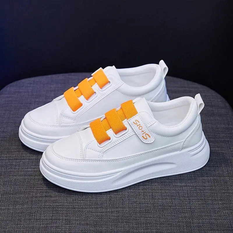 Women's White Velcro Flat Shoes 2023 Spring - Image 2