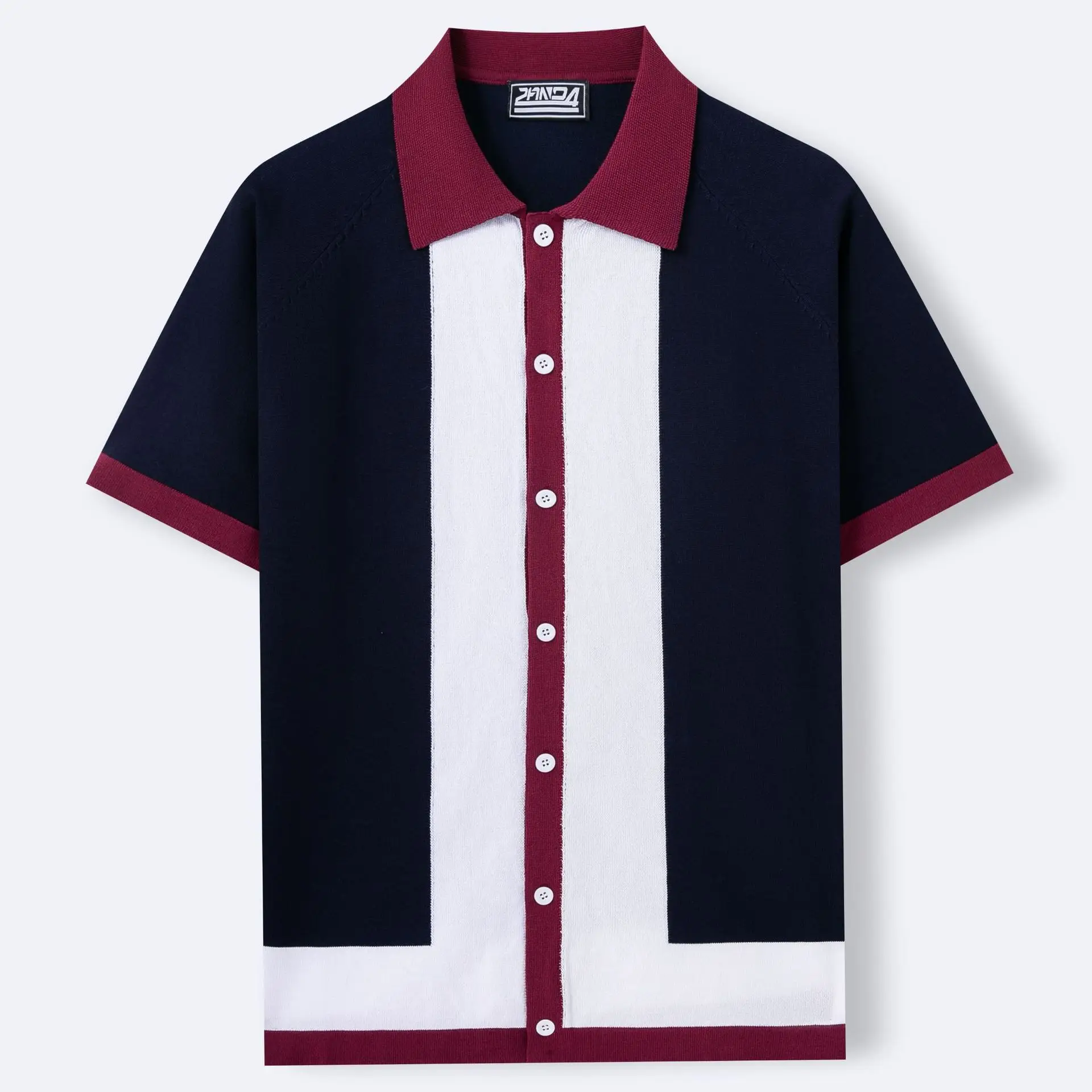 Men's Navy Maroon Polo Shirt SY0008 - Image 3