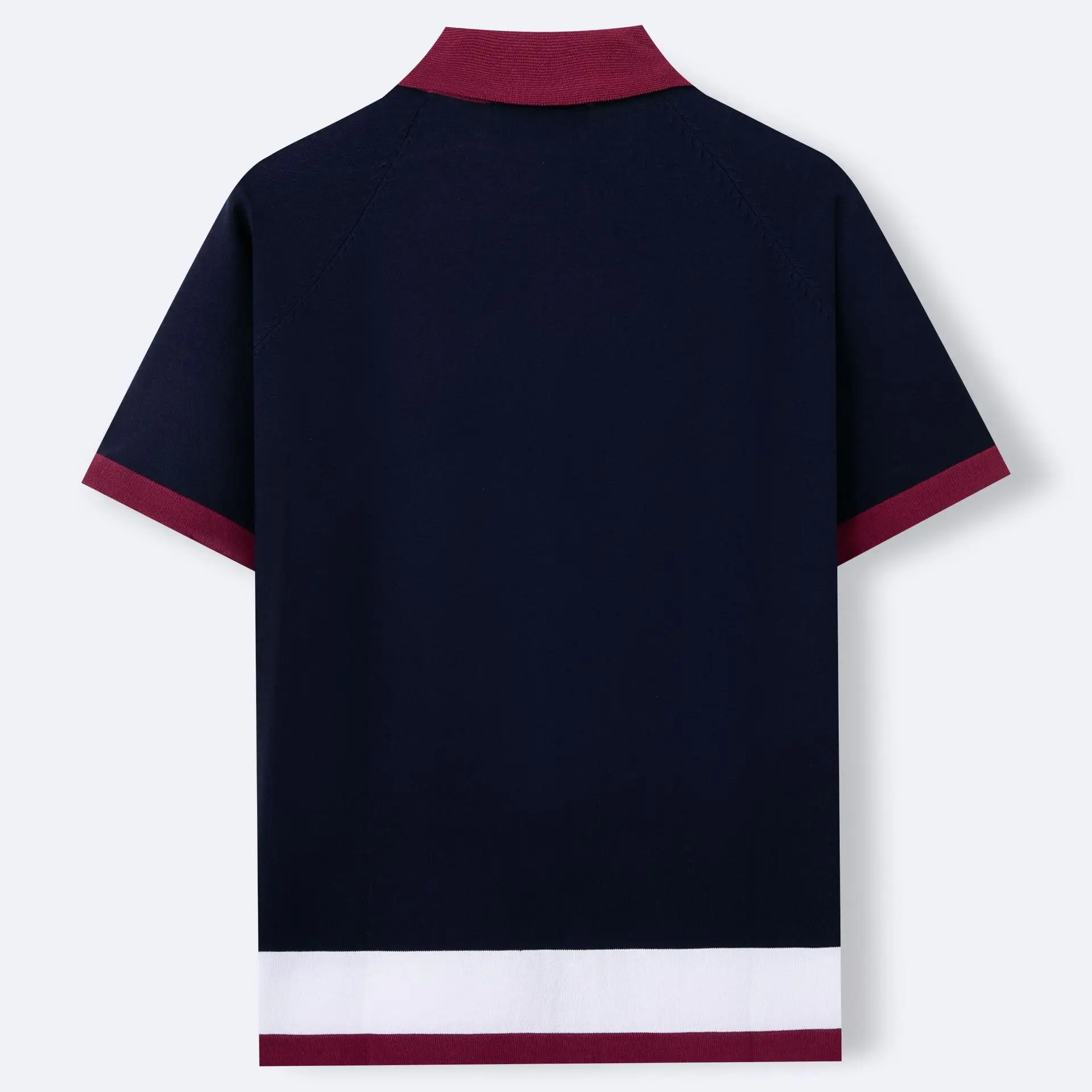 Men's Navy Maroon Polo Shirt SY0008 - Image 5
