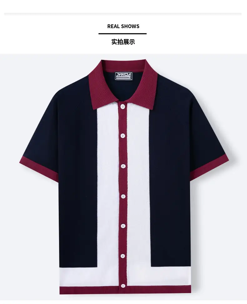 Men's Navy Maroon Polo Shirt SY0008 — feature 6