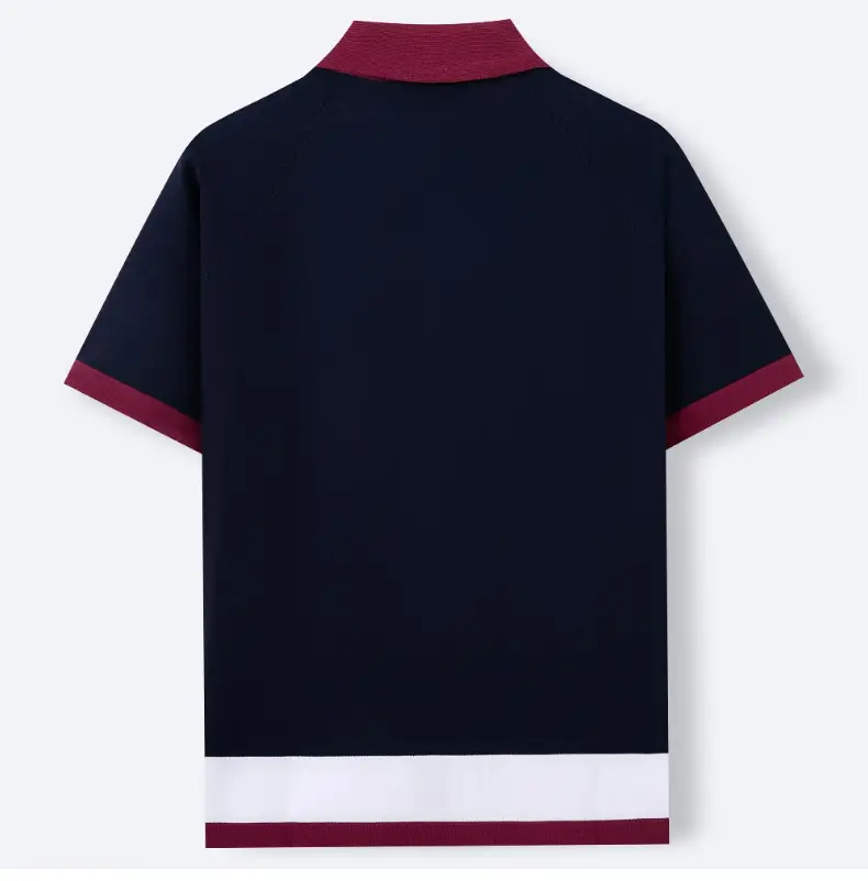 Men's Navy Maroon Polo Shirt SY0008 — feature 7