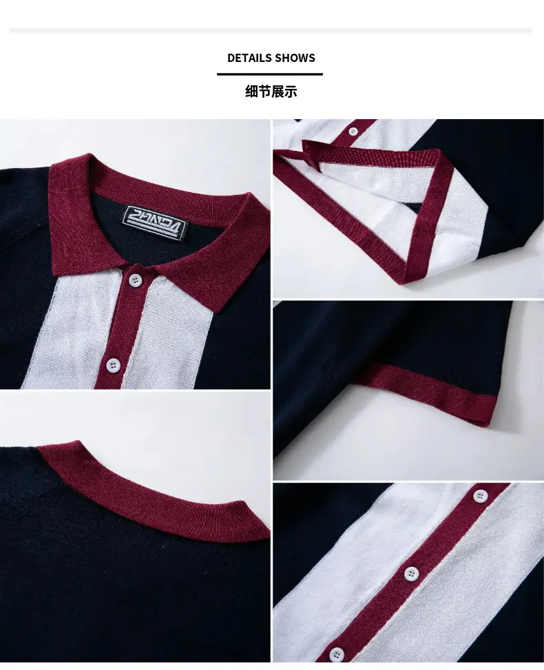 Men's Navy Maroon Polo Shirt SY0008 — feature 8
