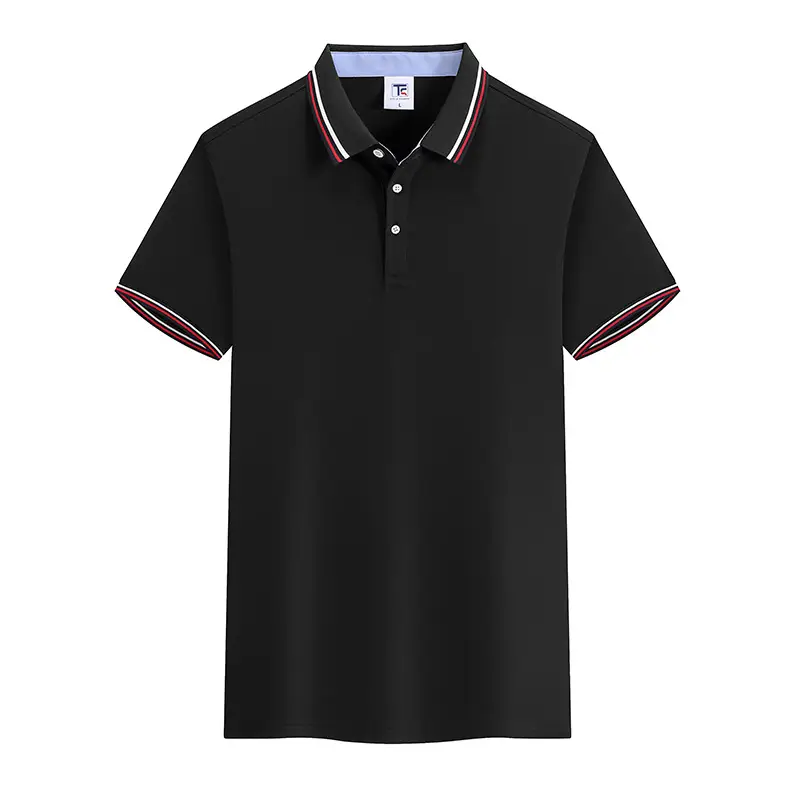 Men Navy Polo T-Shirt with Red Trim