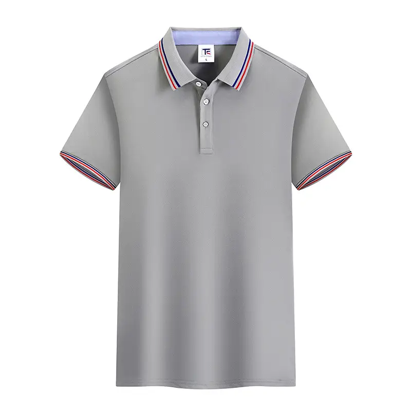 Men Navy Polo T-Shirt with Red Trim