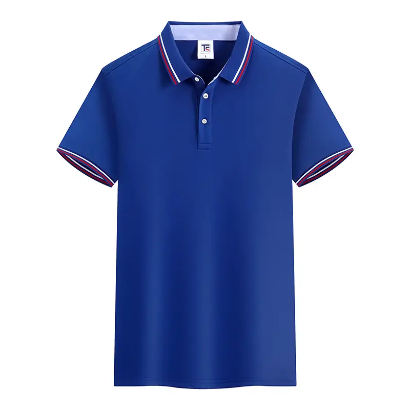 Men Navy Polo T-Shirt with Red Trim