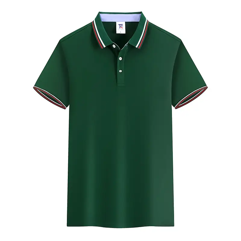 Men Navy Polo T-Shirt with Red Trim