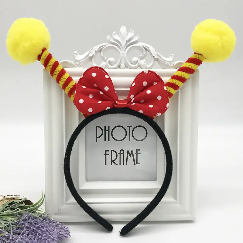 Green Cotton Bee Antenna Headband for Kids - Image 12