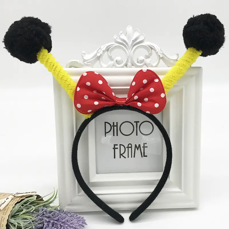 Green Cotton Bee Antenna Headband for Kids - Image 16