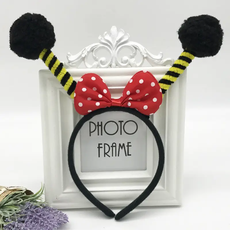 Green Cotton Bee Antenna Headband for Kids - Image 24