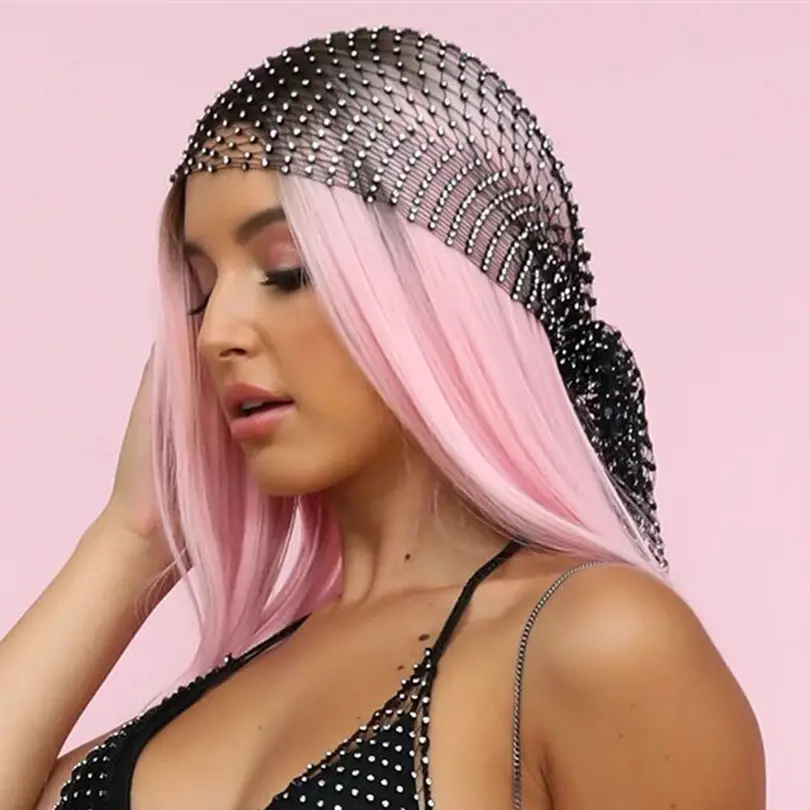 Aliexpress Summer Hollow Mesh Veil with Crystal Tassel