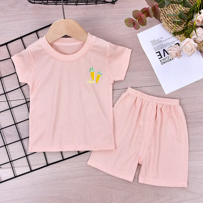 Girls Blue Cartoon T-Shirt Shorts Set Summer Cotton - Image 9
