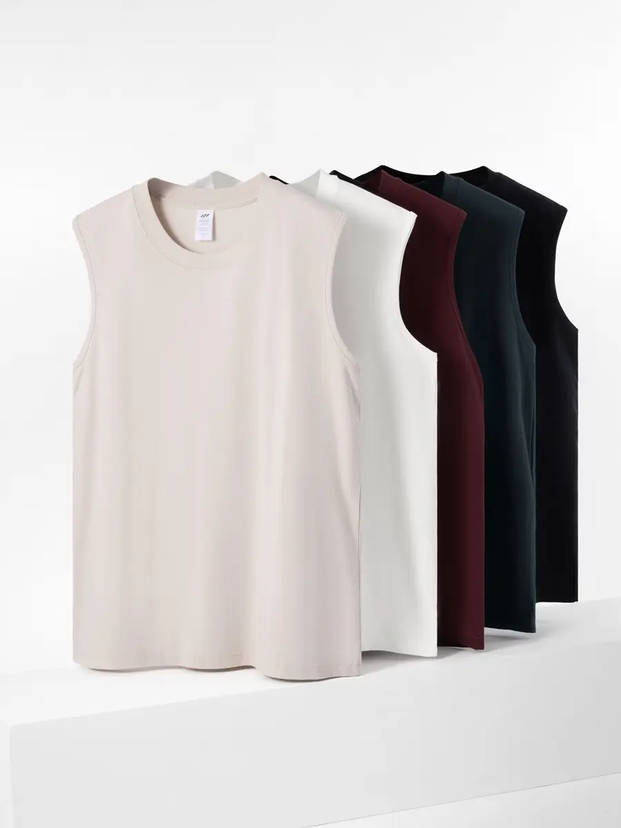 Men's Pure Cotton Black Sleeveless Vest - Image 7