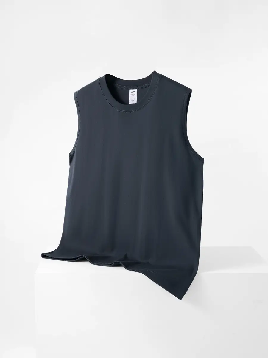 Men's Pure Cotton Black Sleeveless Vest - Image 8