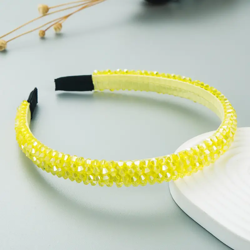 Crystal Hair Hoop Yellow European Style - Image 2