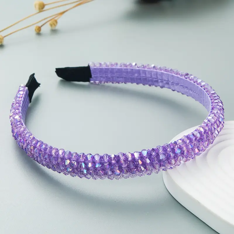 Crystal Hair Hoop Yellow European Style - Image 3