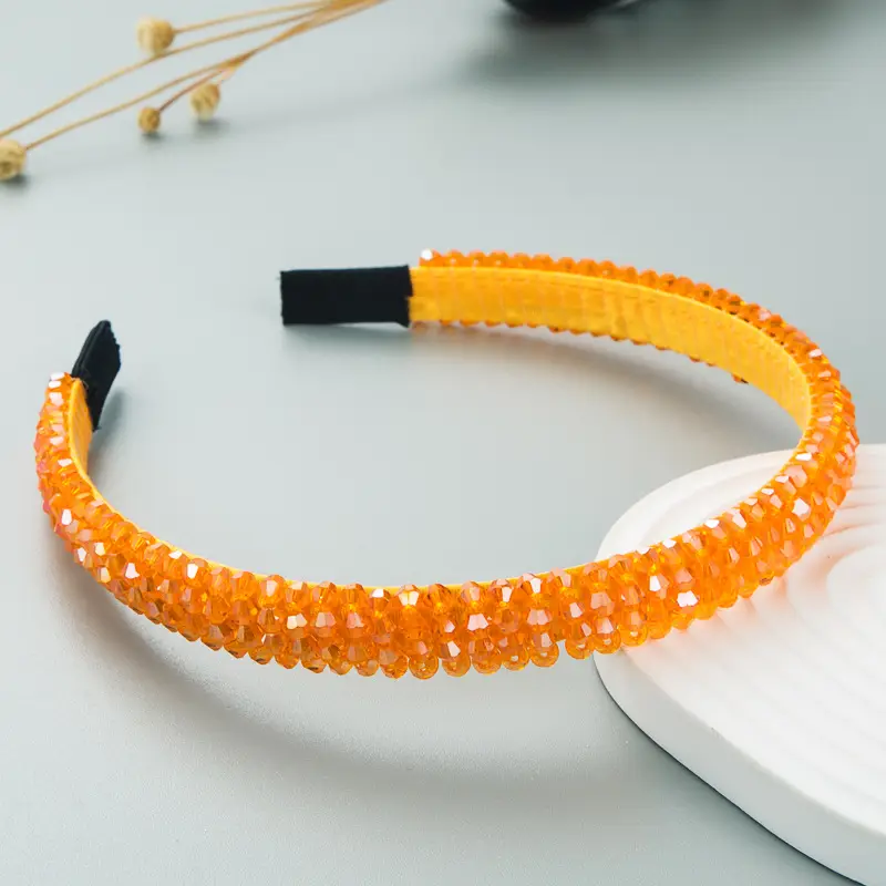 Crystal Hair Hoop Yellow European Style - Image 11