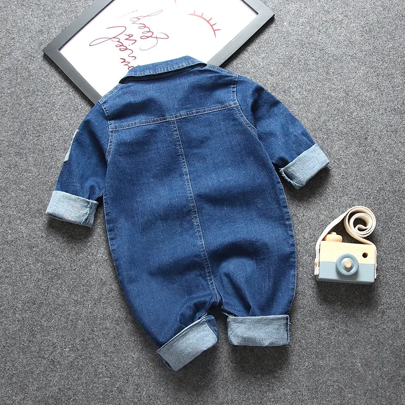 Boys Denim Button Collar Shirt Blue - Image 3