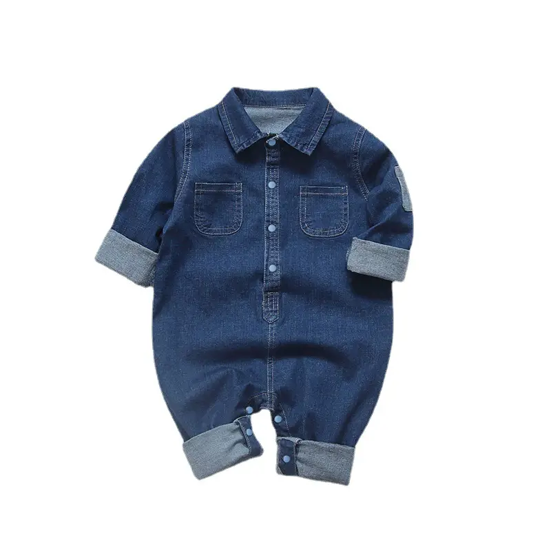 Boys Denim Button Collar Shirt Blue - Image 6