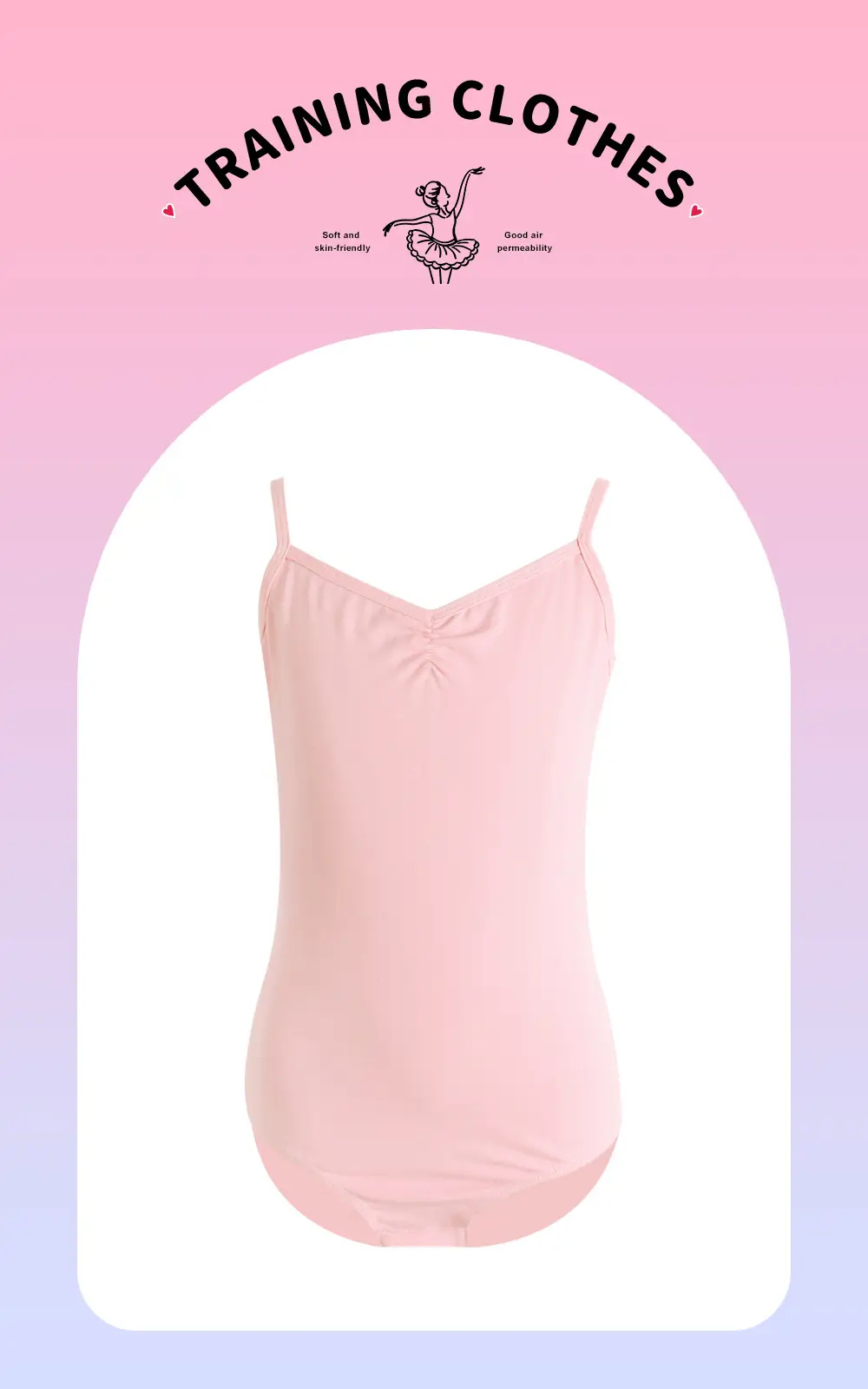 Pink Cotton Bralette for Girls Summer Gymnastics — feature 4