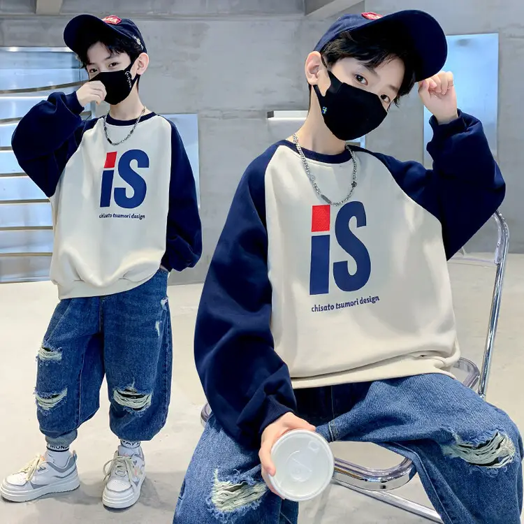 Boys Sweatshirt Spring 2025 Green White Graphic - Image 21
